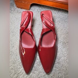 Wild Diva Burgundy Slingback Flats